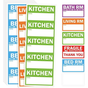 Etichetă autoadezivă lucioasă, dreptunghiulară, pentru gestionarea depozitului; imprimare în patru culori; grosime 0,01 mm; rezistență la temperaturi până la 78°C
