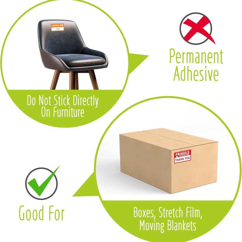 Etichetă autoadezivă lucioasă, dreptunghiulară, pentru gestionarea depozitului; imprimare în patru culori; grosime 0,01 mm; rezistență la temperaturi până la 78°C