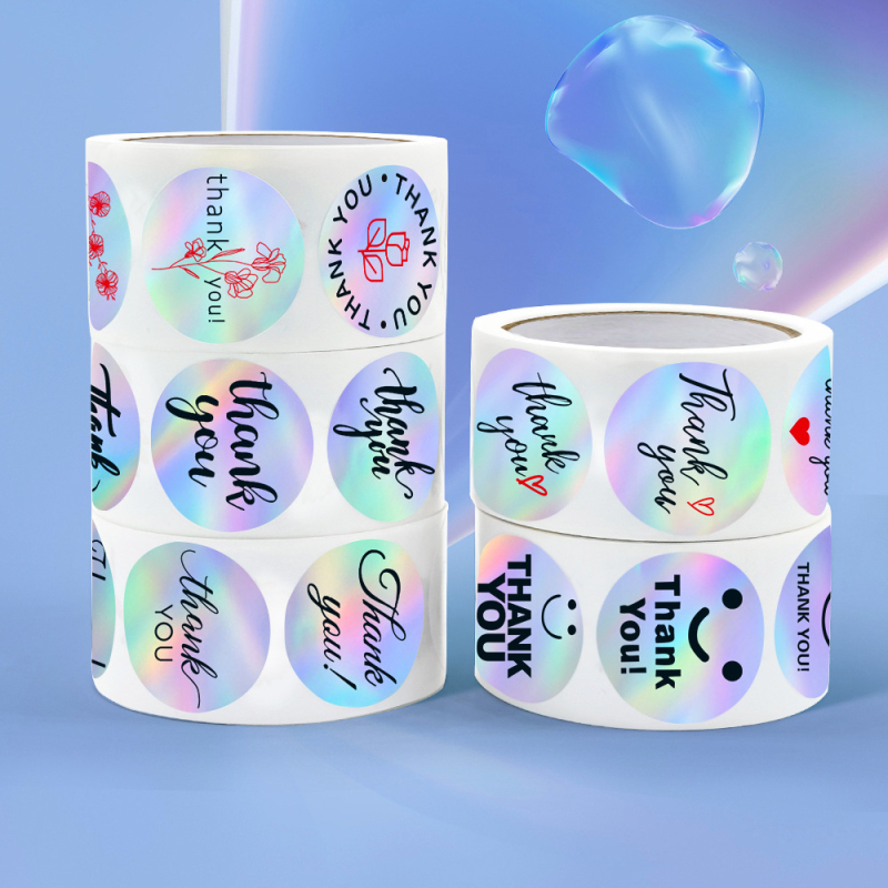 Etichetă autoadezivă cu laser, efect curcubeu, pachet 1000 buc. (Material: adeziv laser; Specificații: 1000 buc.; Personalizare: Nu)