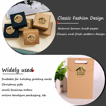 Ačiū etiketė | Kraft popierius | Nekilnojamojo turto namų lipdukas agentams | Atsparumas 110°C