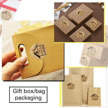 Ačiū etiketė | Kraft popierius | Nekilnojamojo turto namų lipdukas agentams | Atsparumas 110°C