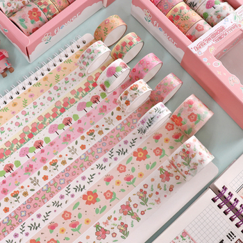 Washi лента DIY комплект със стикери за дневник – пролетен флорален дизайн с малки цветя (Основен материал: And paper; Дебелина: 0.1 mm; Бранд: Yida; Обхват: Универсален; Тегло: 76 g)