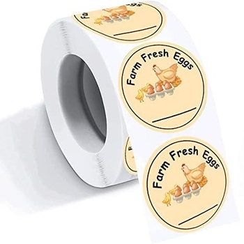 Etichetă pentru ouă, rotundă, autoadezivă pe hârtie acoperită, pentru sigilarea ambalajelor – procesare personalizată