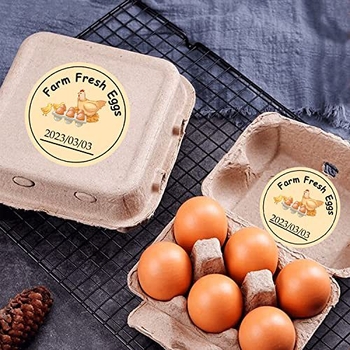 Etichetă pentru ouă, rotundă, autoadezivă pe hârtie acoperită, pentru sigilarea ambalajelor – procesare personalizată