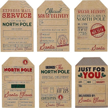 Ρολά αυτοκόλλητων από kraft χαρτί με μη συμμετρικό σχήμα, 200 τεμάχια, μοντέλο 125A-KP247, δυνατότητα προσαρμογής, χριστουγεννιάτικο θέμα