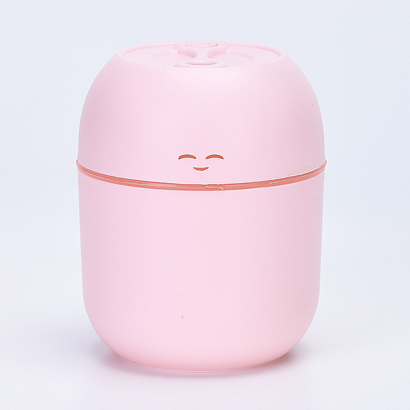 Šypsenos veido USB ultragarsinis drėkintuvas, 1 miglos išėjimas, tinkamas patalpoms iki 10 m², vandens bakas iki 0,5 L