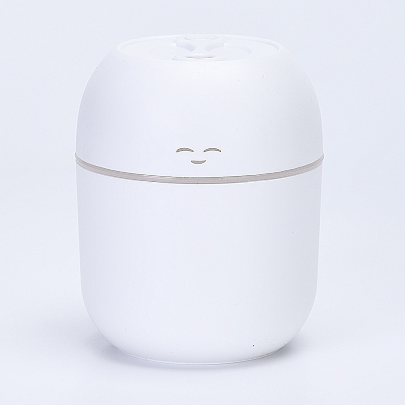 Šypsenos veido USB ultragarsinis drėkintuvas, 1 miglos išėjimas, tinkamas patalpoms iki 10 m², vandens bakas iki 0,5 L
