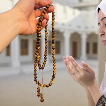 Βραχιόλι από Μάτι Τίγρης, Unisex, Χειροποίητο, Γεωμετρικός Σχεδιασμός, 99 Χάντρες