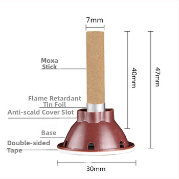 Портативен апарат за топлинна моксибустация, пелин материал, 0,7 cm дебелина, марка Qi Miao Tang