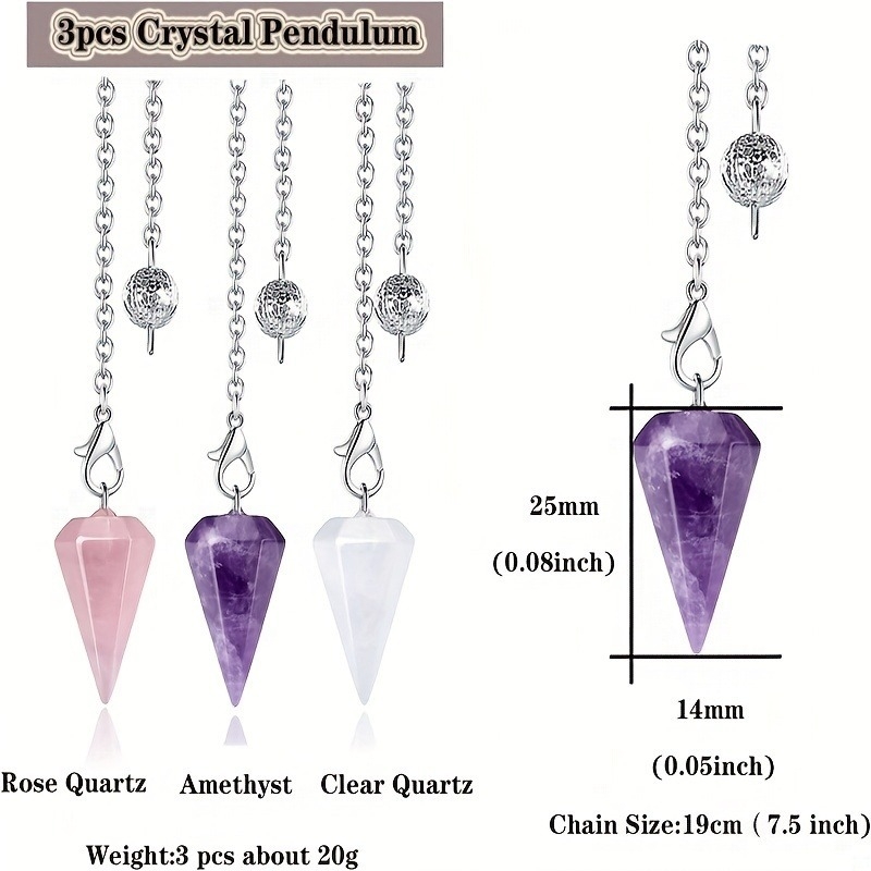 Colier 3 bucăți din cristal, pandant hexagonal pe coloană, design geometric, lustruit, Brand Stone