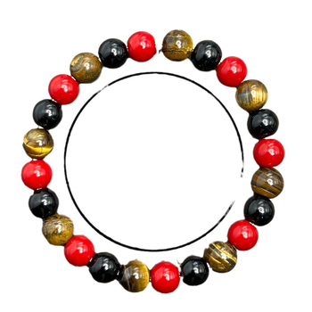 Βραχιόλι με χάντρες από μάτι τίγρης - χειροποίητο, φυσικό, unisex, στρογγυλές χάντρες