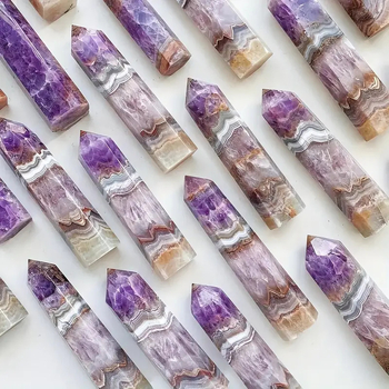 Ametista kristāls – sešstūrainā kolonna, ģeometriska forma, mūsdienīgs minimālisma stils, iepakots PP maisiņā