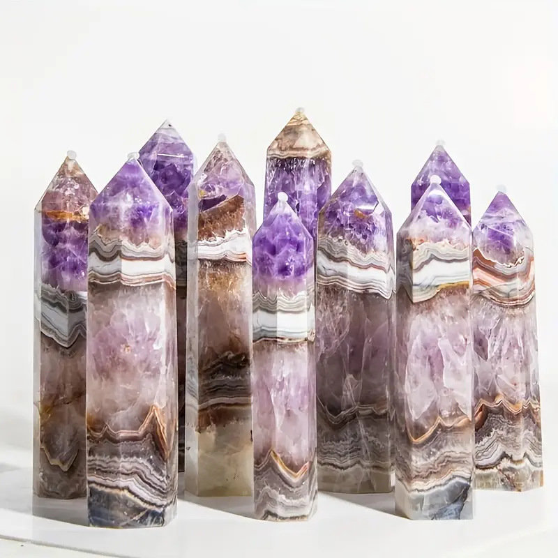 Ametista kristāls – sešstūrainā kolonna, ģeometriska forma, mūsdienīgs minimālisma stils, iepakots PP maisiņā