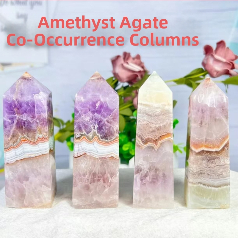 Ametista kristāls – sešstūrainā kolonna, ģeometriska forma, mūsdienīgs minimālisma stils, iepakots PP maisiņā