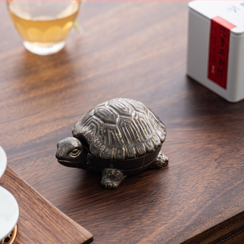 Κεραμικό τασάκι με καπάκι – διακόσμηση με χελώνα μακροζωίας (tea pet) για γραφείο ή σαλόνι, κινεζικό παραδοσιακό στυλ