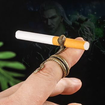 Δαχτυλίδι καπνίσματος-κρατητήρας με σχέδιο φιδιού — διακοσμητικό αξεσουάρ καπνίσματος, στυλ Εθνικός Άνεμος, μοντέλο 030-1, συσκευασία 400 τεμάχια