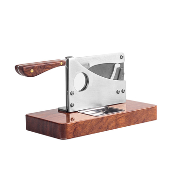 Κοπτήρας πούρων με γκιλιουτίν, επιτραπέζιος, λεπίδα από ανοξείδωτο ατσάλι, βάση από ροδόξυλο, cookbool