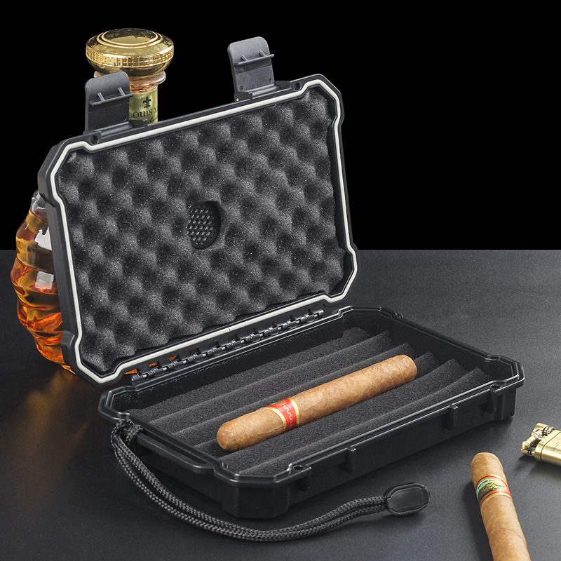 Κουτί Χουμίδορ για Πούρα με Λουράκι και Υγραντήρα – Αδιάβροχο, Σφραγισμένο, Φορητό, Πολυλειτουργική Αποθήκευση Πούρων