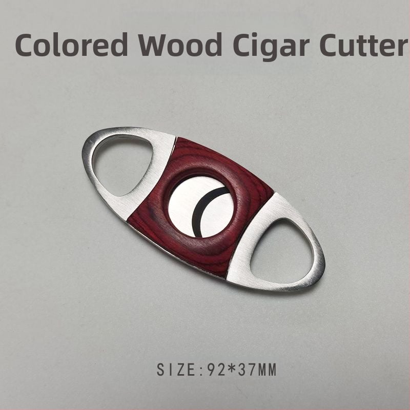 Резачка за пури от неръждаема стомана с двойно острие и дървен калъф — Posen Dragon; персонализация налична.