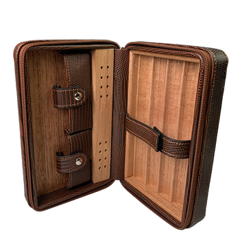 Τσάντα αποθήκευσης πούρων με φερμουάρ και κουτί υγραντήρα (Υλικό: Cortical; Στυλ: Φωτεινό πολυτελές, Απλό; Μάρκα: Xintu Hongfu Boutique; Προσαρμογή: Ναι; Χειροποίητο: Όχι)