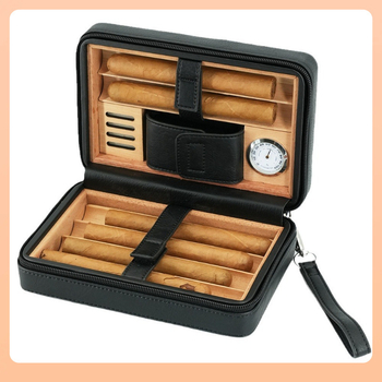 Θήκη πούρων με φερμουάρ, κεδρυο ξύλο, επαναχρησιμοποιήσιμη, δυνατότητα εκτύπωσης λογότυπου, προσαρμογή