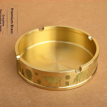 Στάχτοδοχείο από χαλκό για οικία και γραφείο, μοντέρνος υψηλής ποιότητας σχεδιασμός, διακοσμητικό αξεσουάρ τραπεζιού σαλονιού.