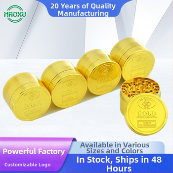 HX μεταλλικός γκριντέρ για καπνό με τέσσερα επίπεδα από κράμα ψευδάργύρου, με προσαρμοσμένο λογότυπο, συσκευασία 144 τεμάχια