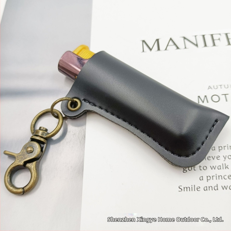 Δερμάτινο προστατευτικό θήκη αναπτήρα με ζώνη-κρέμεση — Xingye, προέλευση Shenzhen, εκτύπωση λογότυπου, δυνατότητα παραμετροποίησης, στυλ Μποέμ/Ιαπωνικό/Απλό