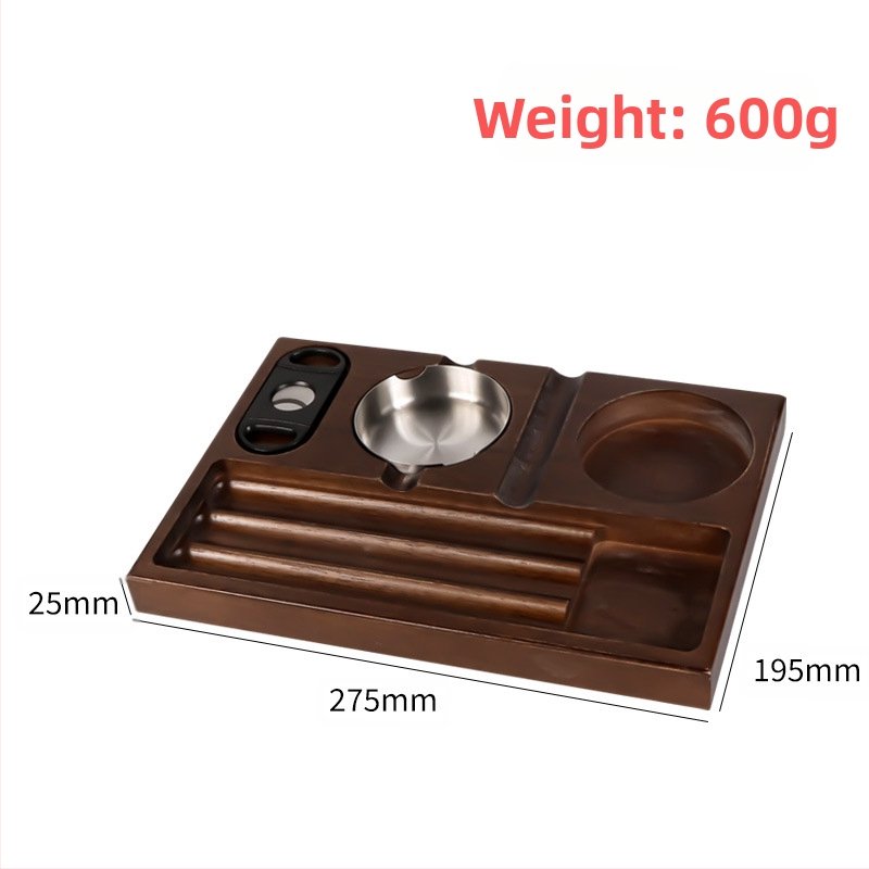 Fából készült, európai stílusú szivartál és hamutartó, tároló funkcióval