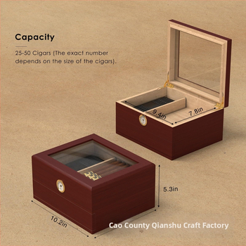 Ξύλινο κουτί για πούρα με συρτάρι, απλός σχεδιασμός, υγραντήρας πούρων, Thousand Trees, δυνατότητα προσαρμογής