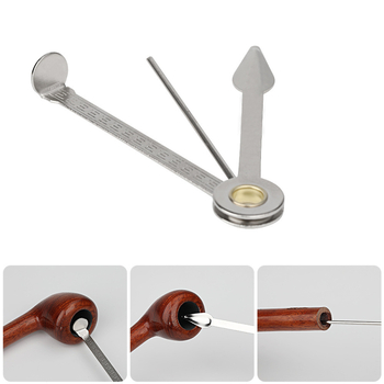 Σετ συντήρησης πίπας: ράβδος πίεσης τριών σε ένα με δερμάτινη θήκη, κρατήρας πίπας, μαχαίρι για καπνό και εργαλείο καθαρισμού