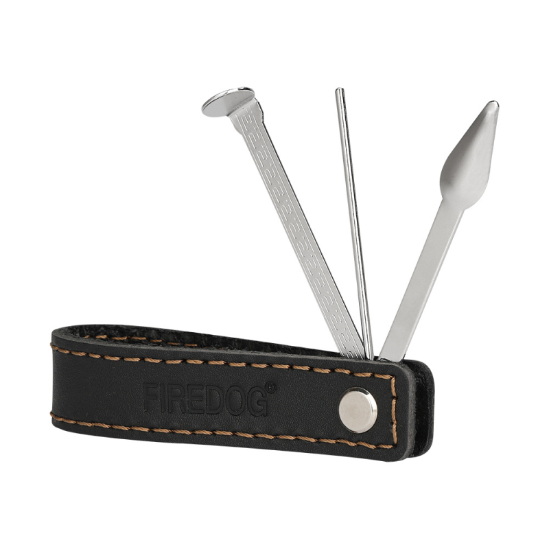 Set za održavanje lula: trostruko ujedinjeni alat s kožnim kućištem, držač lula i nož za duhan te alat za čišćenje