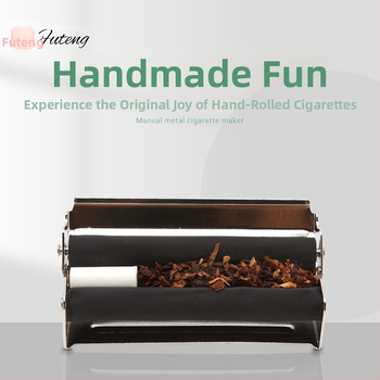 Μεταλλικό φορητό κουτί κύλισης τσιγάρων με καπάκι, χειροκίνητος ρολλερ (Υλικό: Μέταλλο; Φορητό; Με καπάκι; Μάρκα: Futeng)