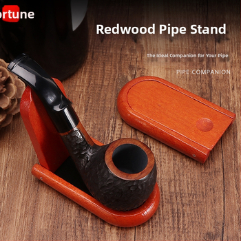 Ξύλινο διπλωτό ράφι πίπας, φορητή βάση επίδειξης από μαόνι και ροζέ ξύλο, ρετρό στυλ