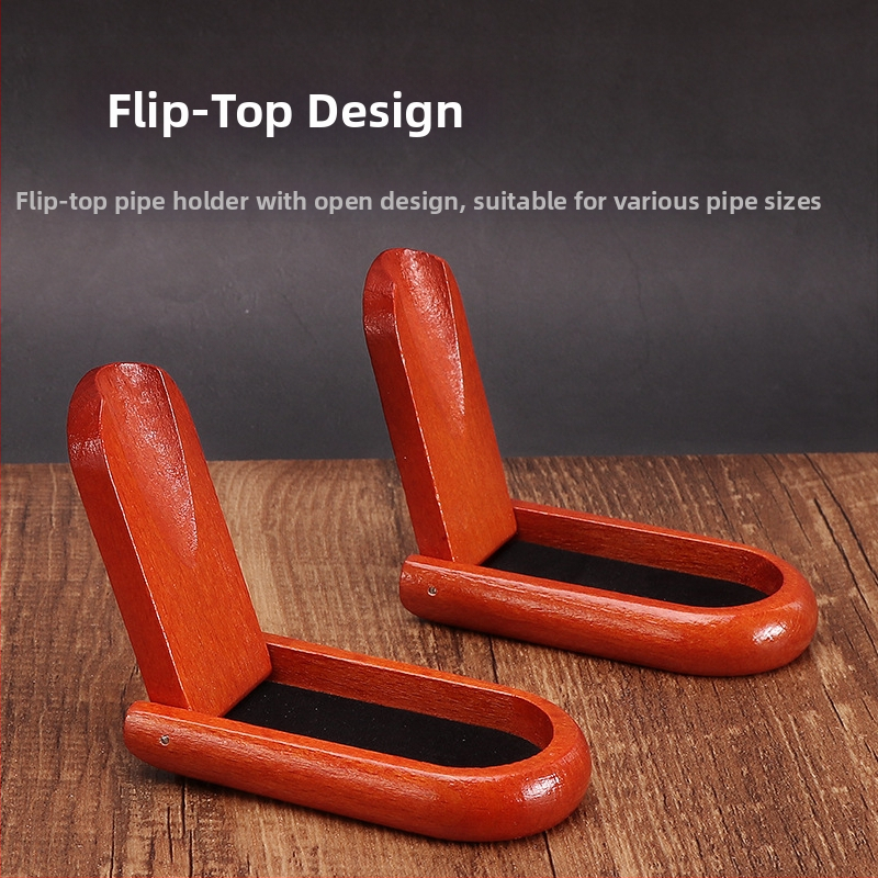 Сгъваем дървен държач за лули – преносим подставка за лули от махагон и розово дърво, ретро дисплей