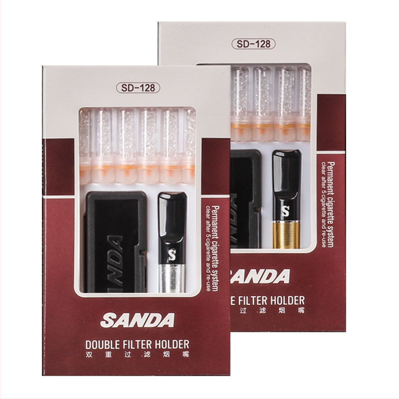 Държач за цигари с метален корпус, сменяем филтър с 26 филтъра и двоен филтър; печат на лого; възможност за частна марка