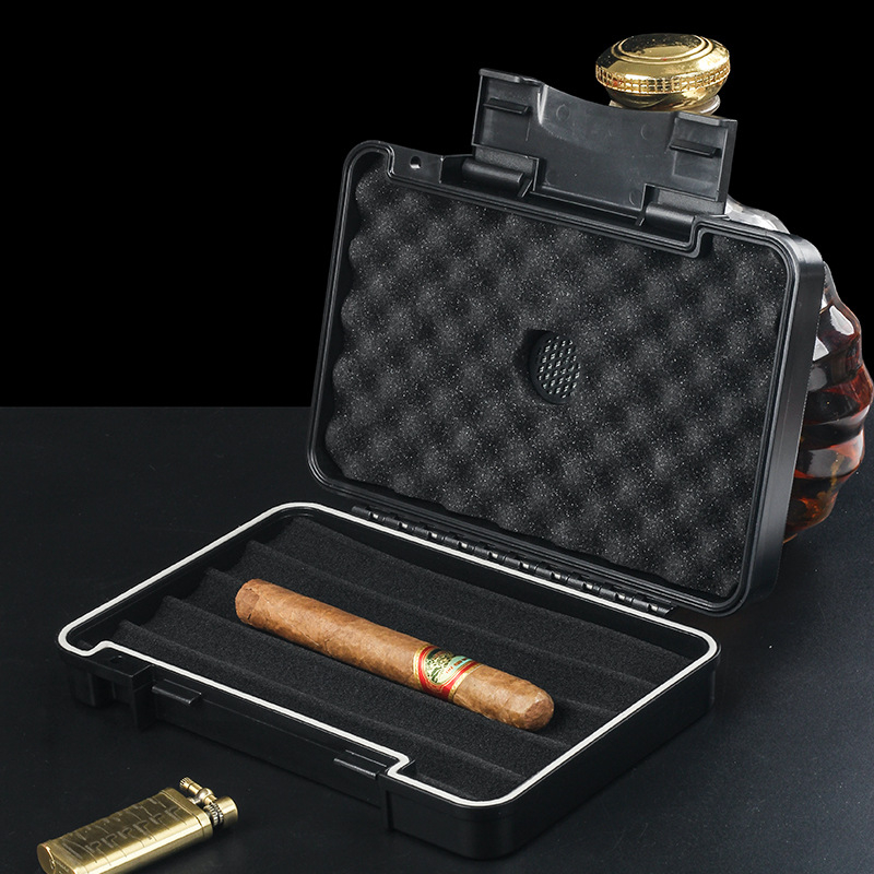 Cook Bull πέντε τεμάχια ταξιδιωτικό κουτί πούρων με υγρόμετρο, φορητό και αδιάβροχο