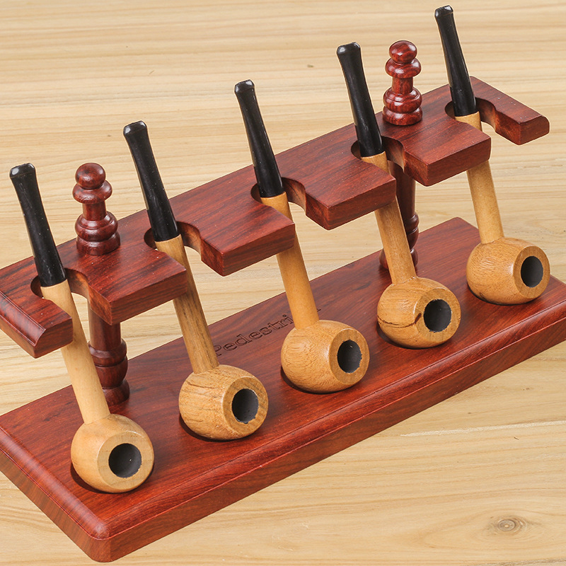 Пушаческа тръба от твърдо дърво с прав дизайн, голямо закръглено дъно, тръба с филтър, преносима