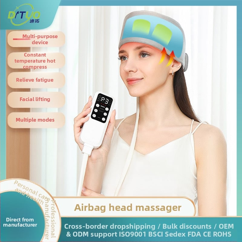 USB maitinamas galvos masažuoklis, mygtukų valdymas, 4 režimai, karšto kompresijos masažas, modelis 0017