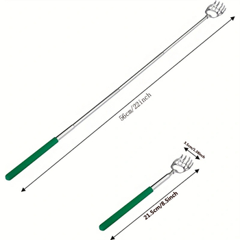 Τηλεσκοπικός ξύστρα για την πλάτη από ανοξείδωτο χάλυβα, σχέδιο αρκούδας-νύχι, μασάζ πλάτης