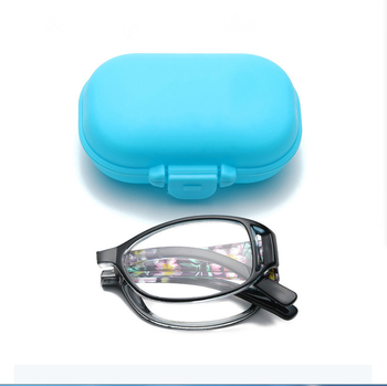 Skaitymo akiniai, sulankstomas modelis 1235, lęšiai iš dervos su anti-mėlynosios šviesos filtru, pilno rėmo iš PC, tinkami kvadratinio veido formos.