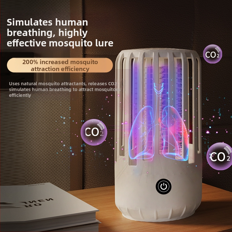 Лампа за комари с ултравиолетова тръба, обхват 11–20 м², привличане със светлина и електрошок, зареждане до 1 ч, корпус ABS