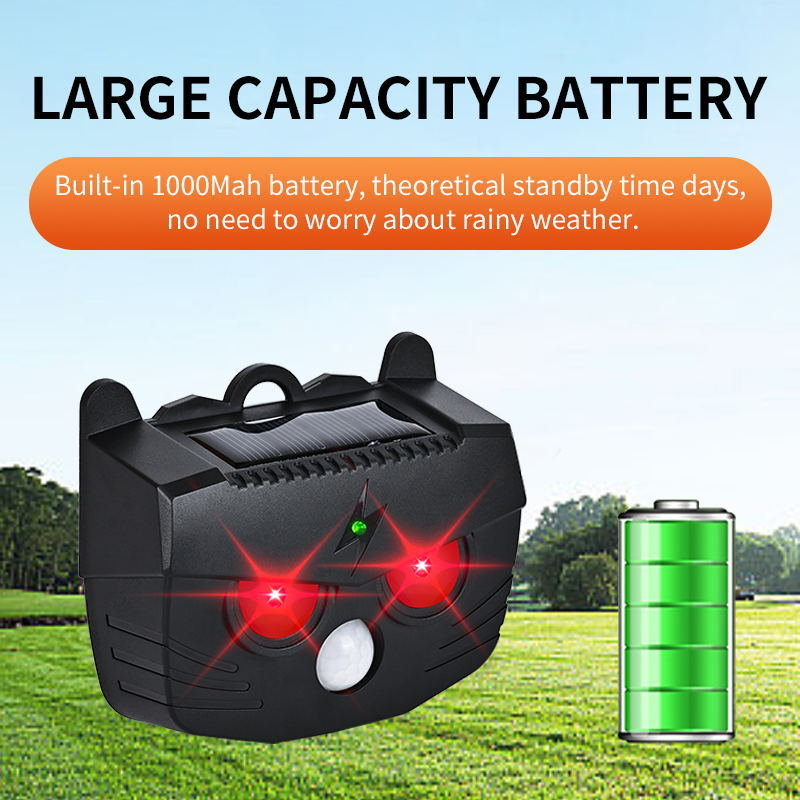 Išorinis ultragarso gyvūnų repelentas, gyvūno formos dizainas, saulės energija, Modelis 219A, dažnis 20K-45KHZ, galia 0.1W