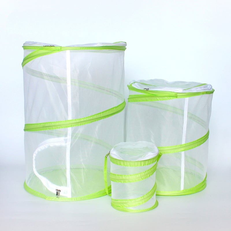 Kültéri pillangó ketrec - összecsukható, hordozható hálóval, fém + háló konstrukció, testreszabható, nyomtatás támogatott