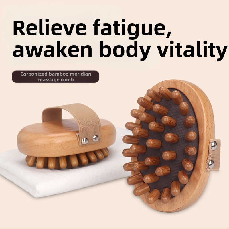 Ξύλινη χτένα μασάζ με μεσημβρινούς για ανακούφιση κόπωσης