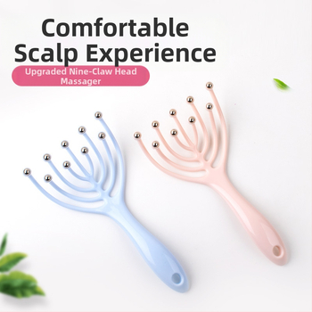 Масажор за глава с дизайн девет клешчета и пет клешчета, пластмасов корпус, тегло 41 г, семейна серия, опаковка 500 бр.