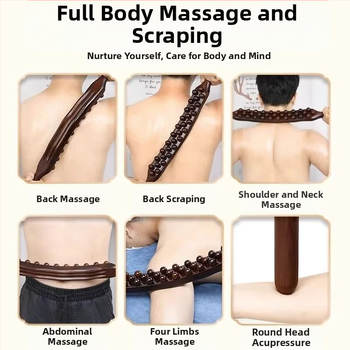 Пластмасов прът за масаж на сухожилия с 35 топчета, за масаж на меридианите по цялото тяло и масаж на корема, тегло 229 g