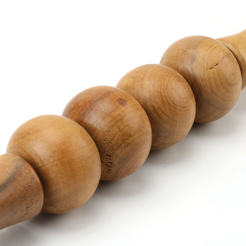 Дървен масажор за гръб с четири колела, ръчен контрол и кръгла дървена пръчка; материал: дърво • тегло: 120 • здравословен масаж • персонализирано лого: налично