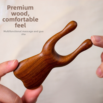 Ξύλινος μασάζ προσώπου και ματιών από σανδαλόξυλο και ροζ ξύλο, πολυλειτουργικός εργαλείο για μασάζ σε σημεία βελονισμού, μασάζ μύτης και γύρω από τα μάτια, μεσημβρινή χτένα, lifting προσώπου, μοντέρνο μινιμαλιστικό στυλ