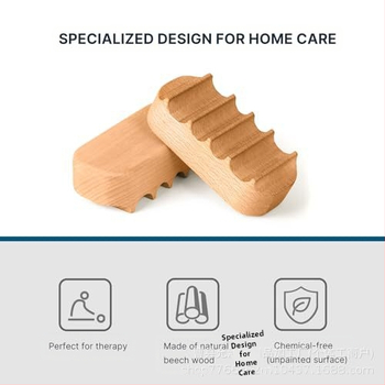 Дървен масажен инструмент от бук с борд за масаж на гърба и меридианни жлебове, персонализируем, печат на лого възможен